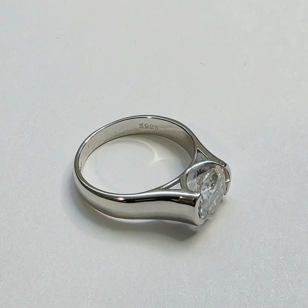 Engagement Ring 2CT Size 6 Moissanite in Solid Silver ASR6111 - Picture 4 of 7